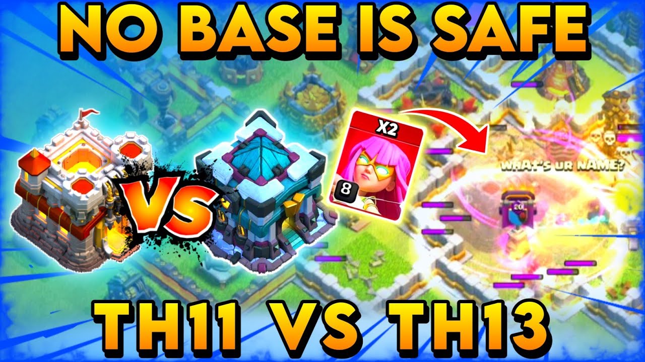 TH11 VS TH13 Max Attack Strategy | TH11 Super Archer Blimp Attack Strategy (Clash Of Clans)