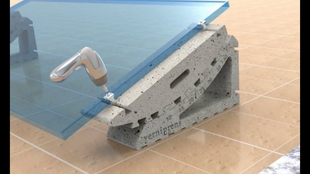 Soporte de hormigón para paneles solares Vernisol.