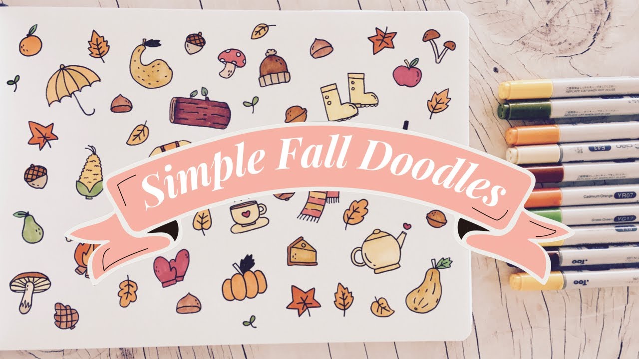 Step-by-step 🍁 Fall/Autumn Doodles (Real time) | Doodle with Me