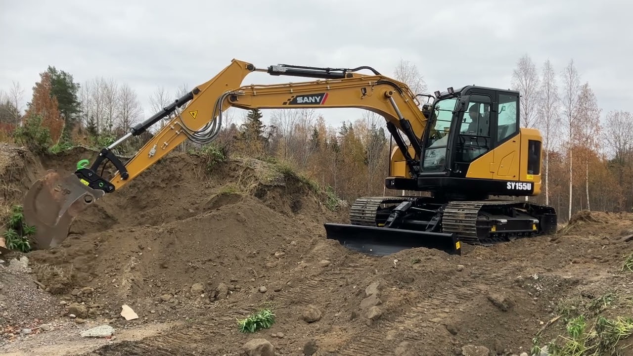 Sany Sy 155U test run of a brand new machine