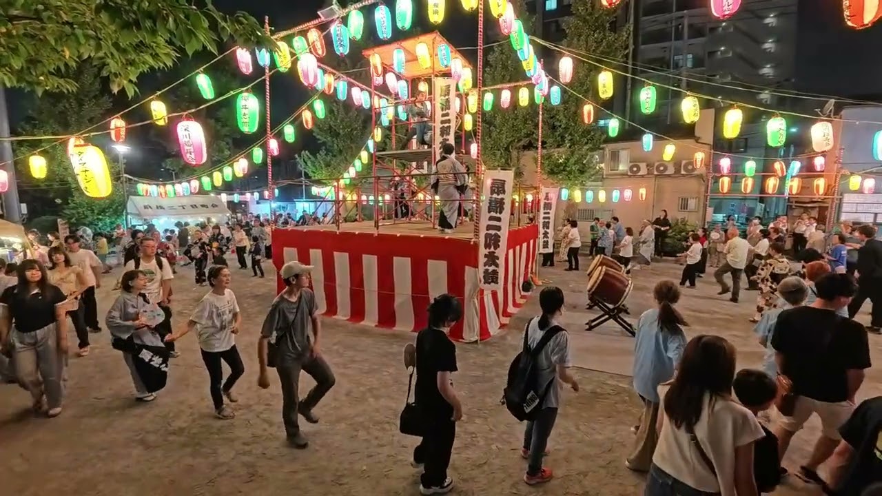 炭坑節　扇橋二丁目町会納涼盆踊り大会１　2025年8月29日　東京都江東区　江東公園