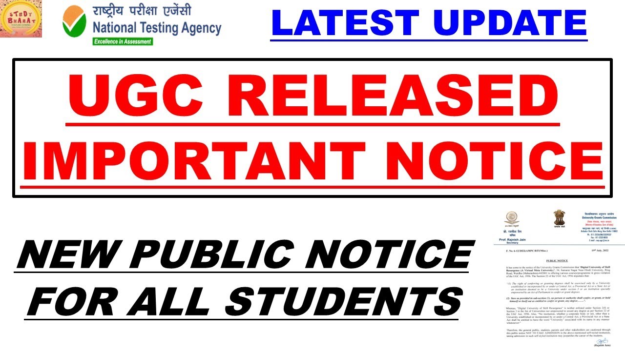 Ugc released new Important notice Latest update ugc net 2022