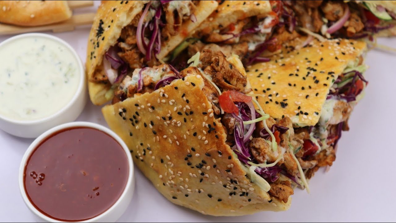 Chicken Doner Kebab,Doner Bread,Tzatziki Sauce Recipe By Recipes Of The World