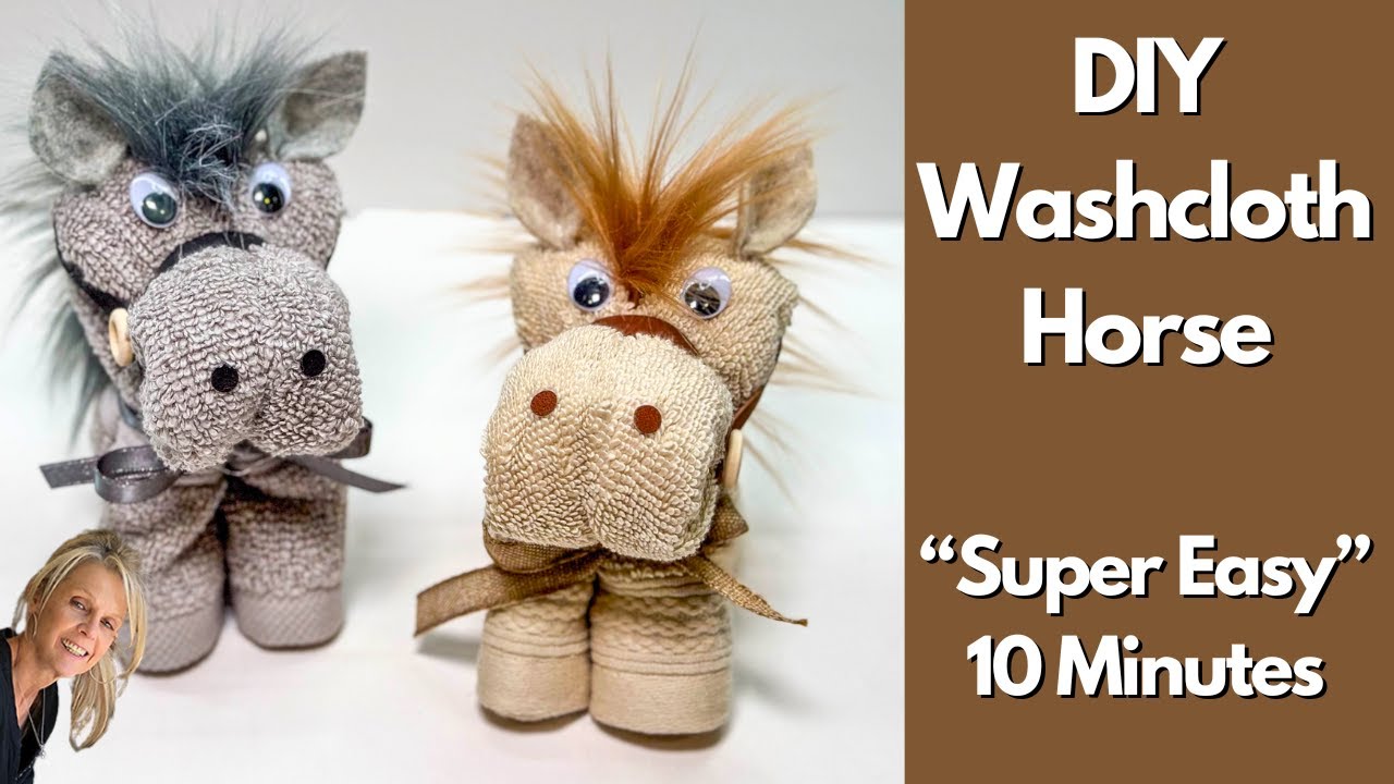 Diy: Create A Cute Washcloth Horse In Minutes!  / Easy Towel Origami