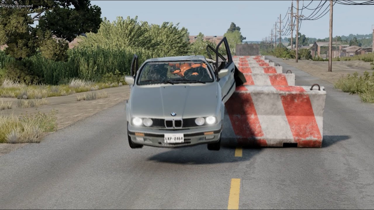 Cars vs Concrete Barriers | BeamNG Drive