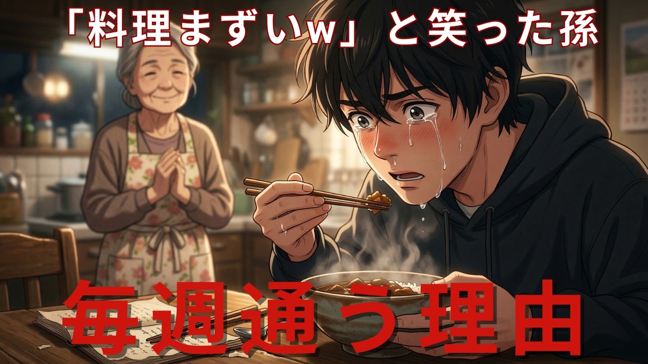 「おばあちゃんの料理、まずいw」と言った孫に、私は笑顔で答えた。3年後、その孫が毎週通ってくる理由【シニア朗読雑学】