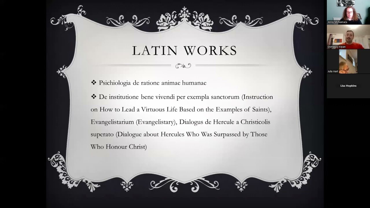 DDS International Lecture Feb 2025: The influence of Marko Marulić on 16thC life by Domagoj Krpan