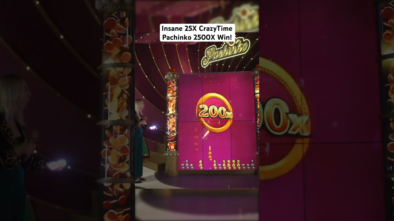 Insane 25X CrazyTime Pachinko 2500X Win! #crazytime #slots #casino #maxwin #highroller #pachinko