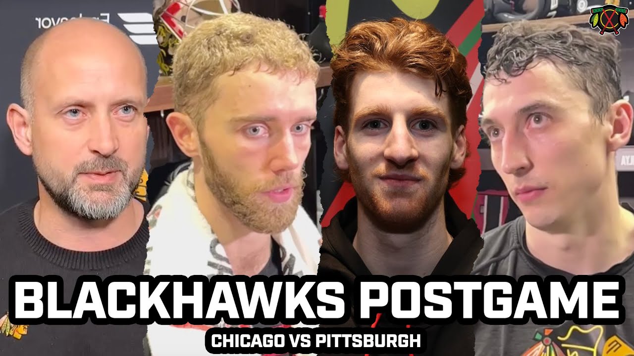 Sam Rinzel & Blackhawks Press Conferences After WIN vs Penguins