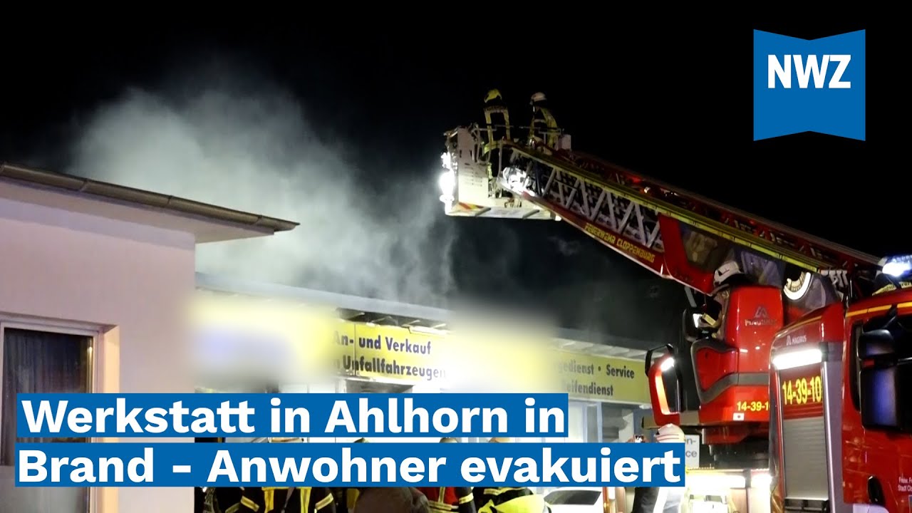 Werkstatt in Ahlhorn in Brand – Anwohner müssen evakuiert werden