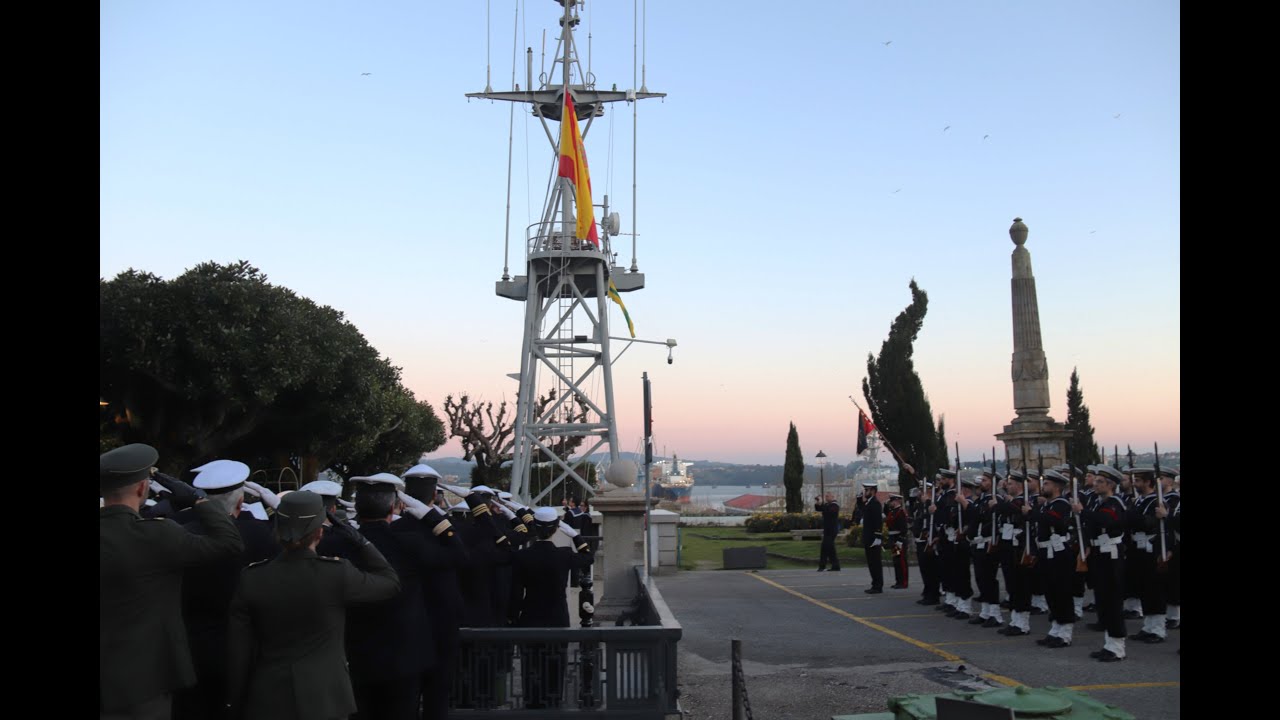 Arriado Solemne Bandera Nacional Jardines Capitanía Ferrol, marzo 2025