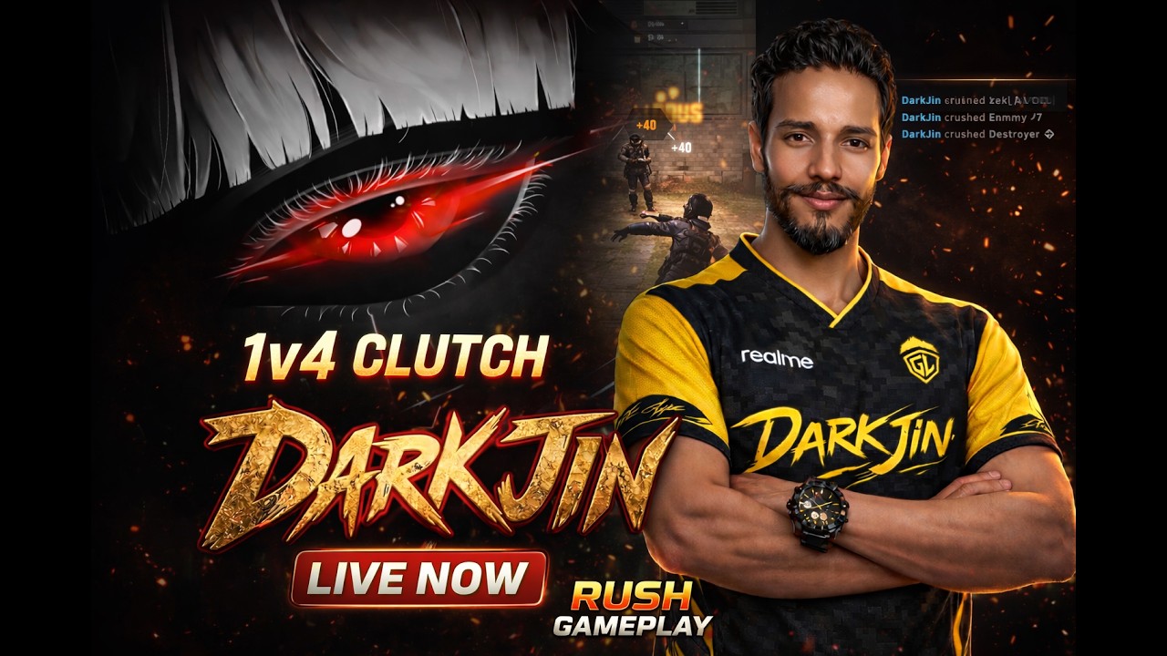 BGMI LIVE 🔴 Solo vs Squad 1v4 Clutch Moments 😈 Road To Conqueror | DarkJin Live #shorts #live #bgmi