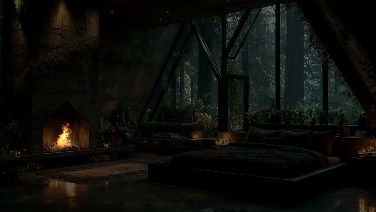 Fireplace and Rainfall Sounds for Mental Health, Deep Sleep, and Daily Relaxation