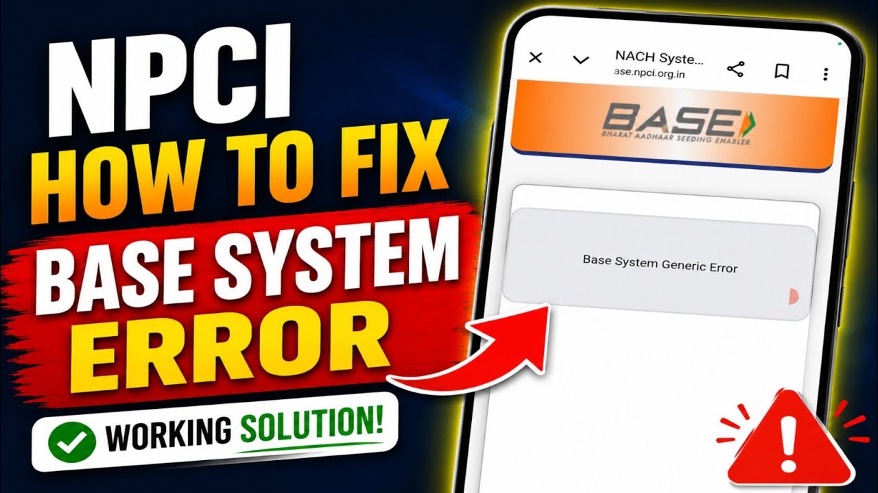 How tp Fix NPCI Base System Generic Error | Base System Generic Error NPCI Problem 