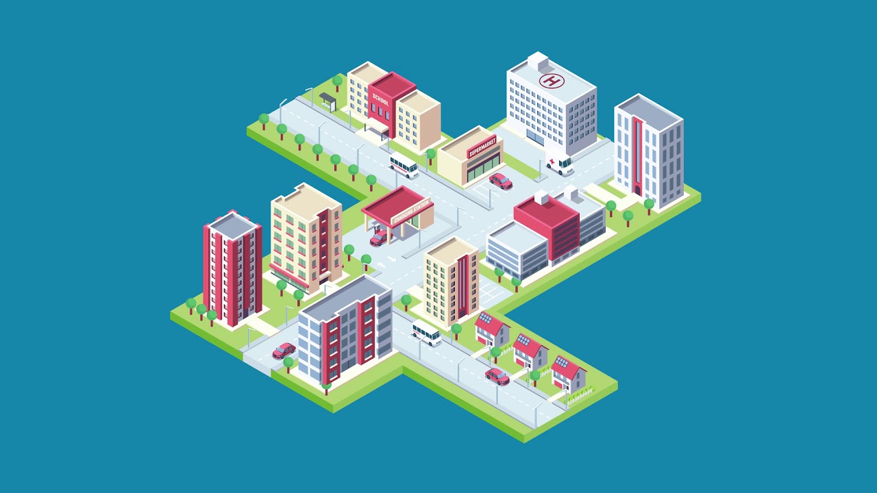 Isometric city Animation