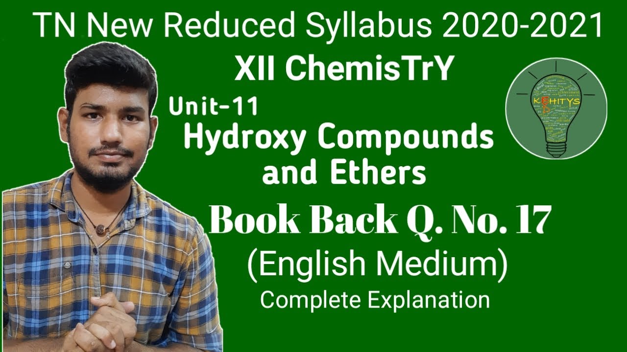Class 12 ChemisTrY | Unit-11 Book back Q.No.17 | English medium | SaravananTK | Ed kehitys | Tamil