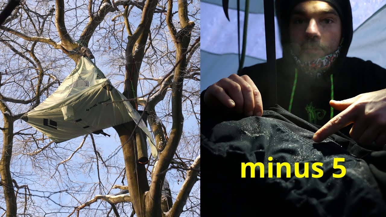 Zimowa noc na drzewie / BIWAK SOLO