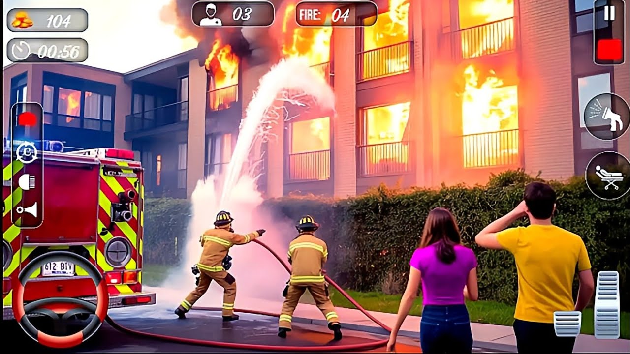 Firefighter City Rescue Simulator 3D - US Emergency 911 Fire Truck Driving - Android GamePlay 