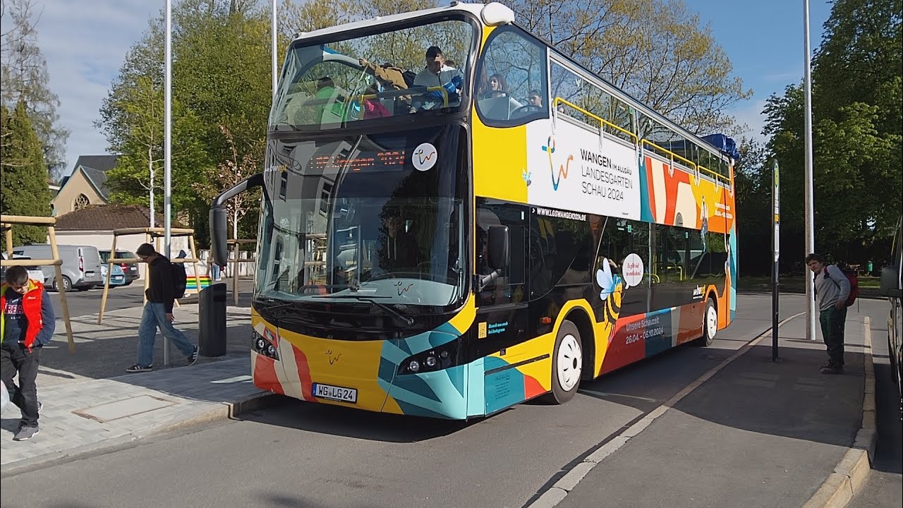 Mit dem Cabrio Landesgartenschau Doppeldecker Bus  Panorama  Von Wangen  Zum Eingang Süd und zurück