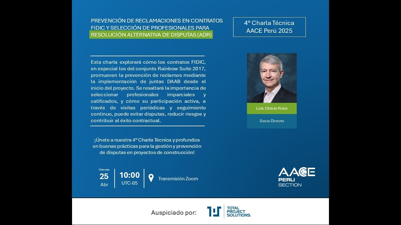 Prevención de Claims en Contratos FIDIC y Selección de Neutrales en (ADR).
