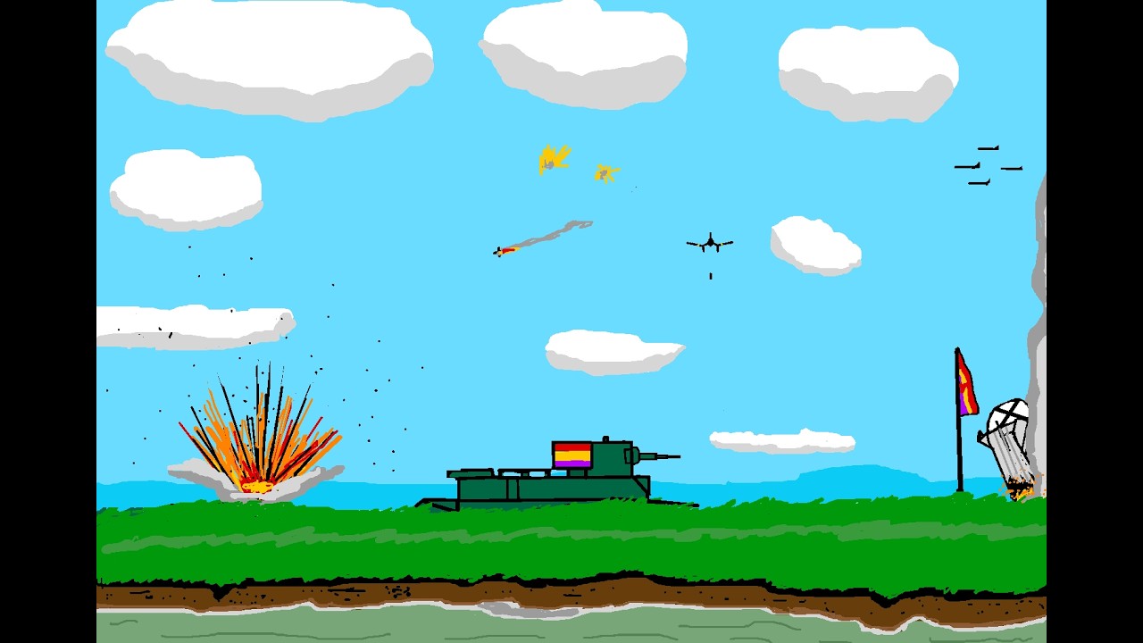 Scribble: The Drawing Of A Spanish BT-5 Charging Into Battle Featuring Campbell The Toast [Tweak #3]