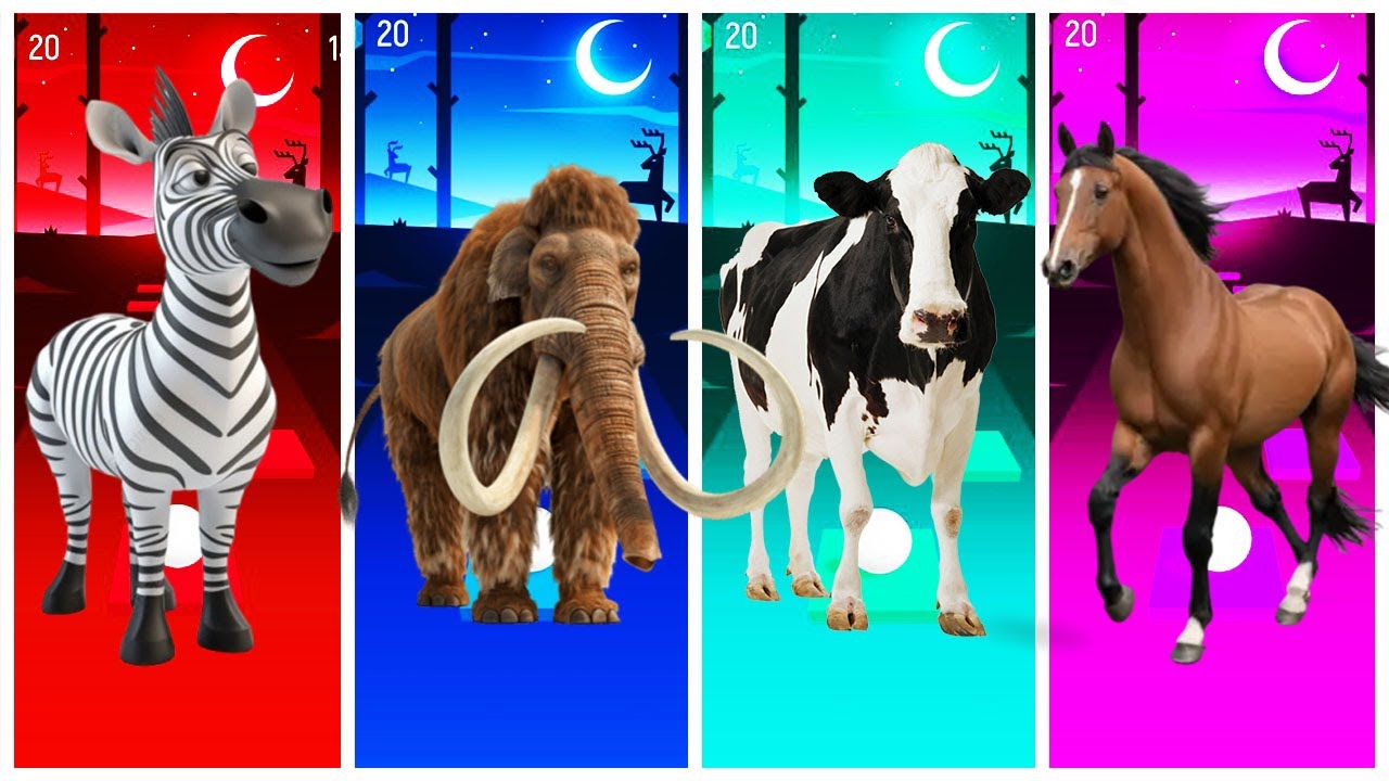 TILES HOP - FANNY ZEBRA 🆚 FANNY MAMONTH 🆚 FANNY COW 🆚 FANNY HORSE 🎯 in Tiles Hop EDM Rush🎶