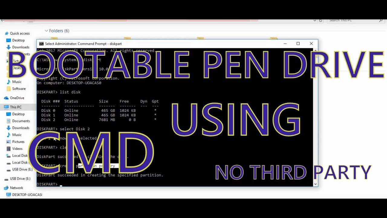 How To Create Bootable Pen Drive Using CMD | Hindi | Without Third Party Software