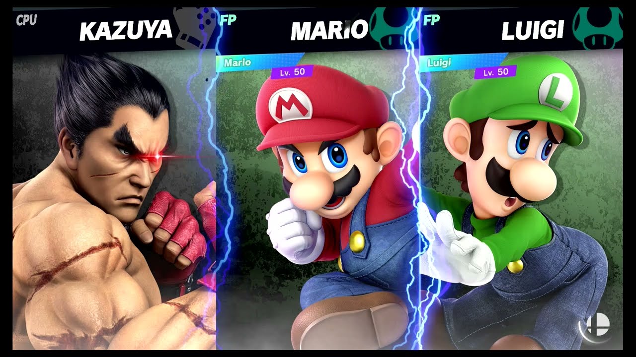Super Smash Bros Ultimate Amiibo Fights – Kazuya & Co #477 Kazuya vs Mario vs Luigi