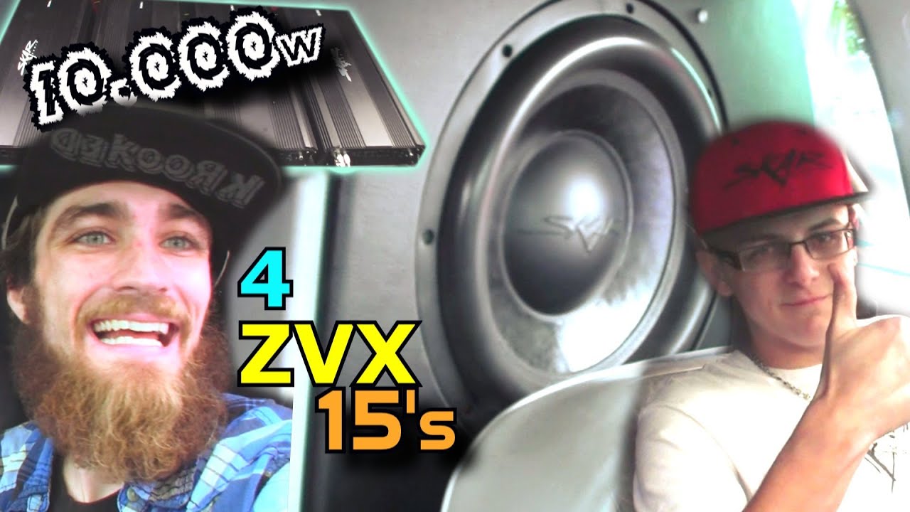 4 Skar Audio 15's on 10,000 Watts | Geralds Walled Off 15 inch ZVX Subwoofers BASS DEMO & Hair Trick