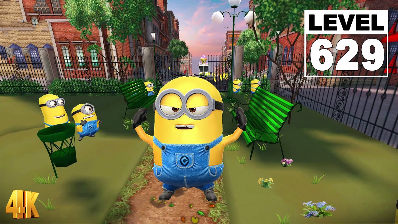 Minion Rush Dave Minion 130 Jump over obstacles challenge at Downtown - Level 629 4K