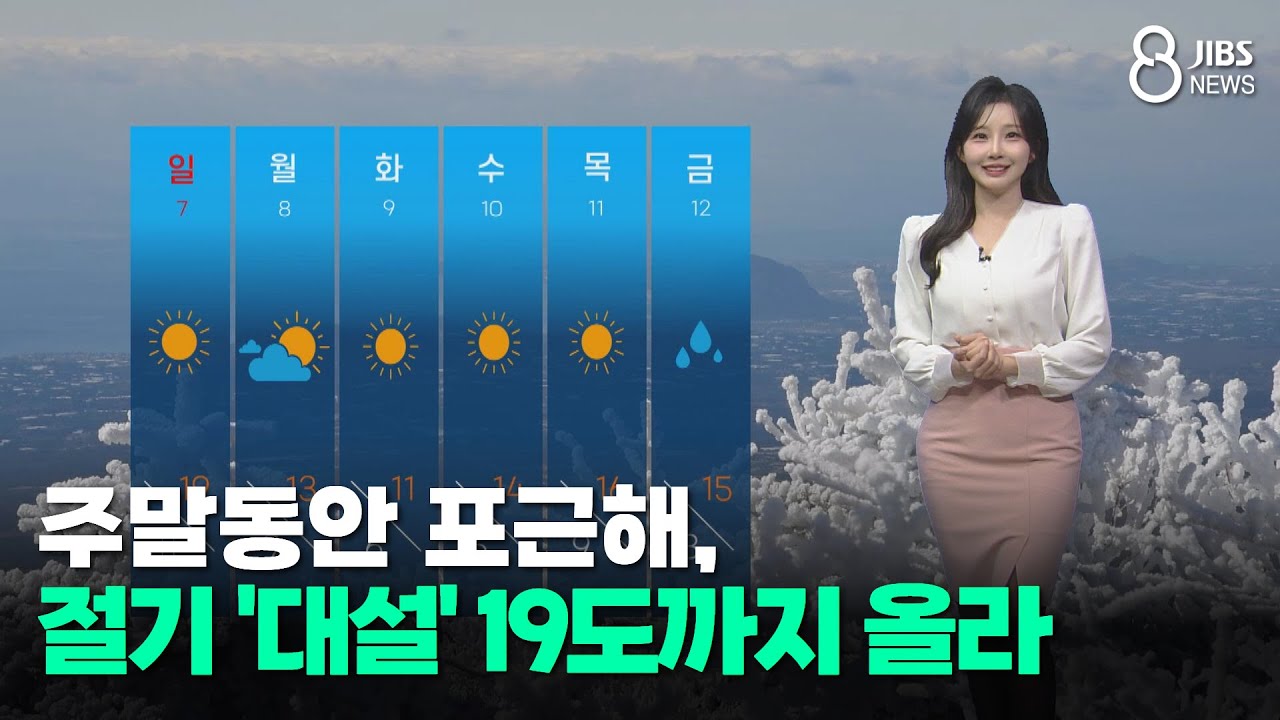 [제주날씨] 주말동안 포근해, 절기 '대설' 19도까지 올라 /JIBS/제주/2025.12.05
