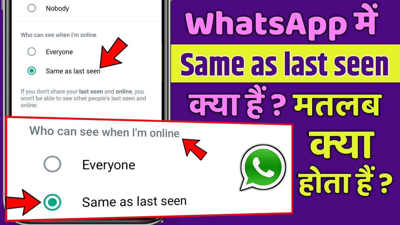WhatsApp Same As Last Seen Matlab Kya Hota Hai ? || Who Can See When i Am Online On WhatsApp