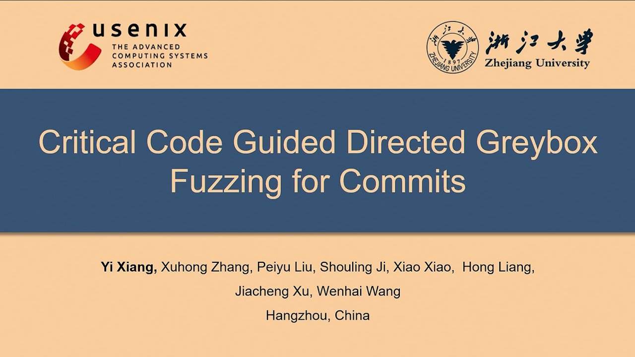USENIX Security '24 - Critical Code Guided Directed Greybox Fuzzing for Commits