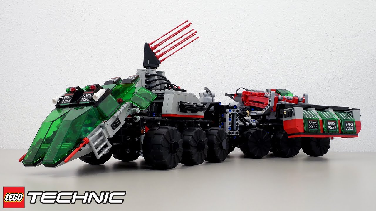 ПЕРЕВОЗЧИК 12x12: ЛЕГО Техник Самоделка по мотивам набора LEGO Space Police II 6957 подробный обзор