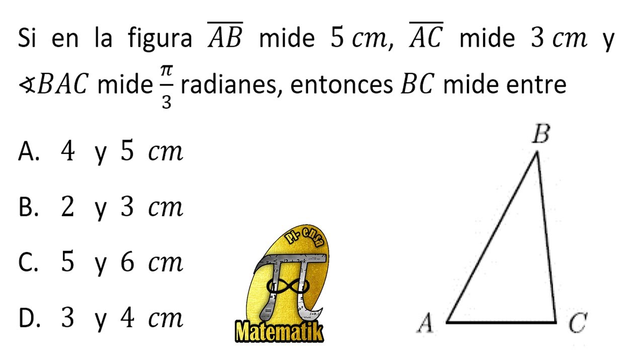 Teorema del coseno  - Problema tipo examen de admisión Universidad Nacional de Colombia
