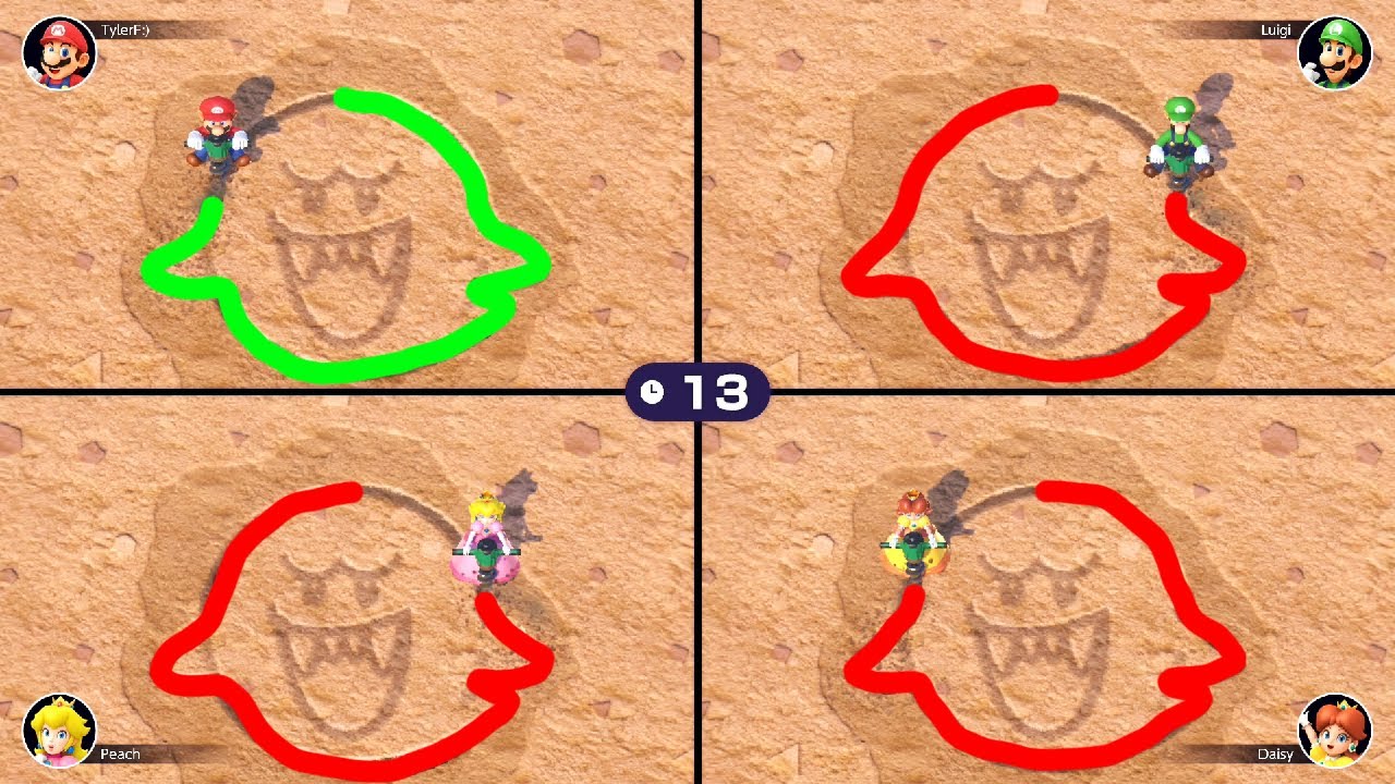Mario Party Superstars Minigames - Mario vs. Luigi vs. Peach vs. Daisy (MASTER CPU)