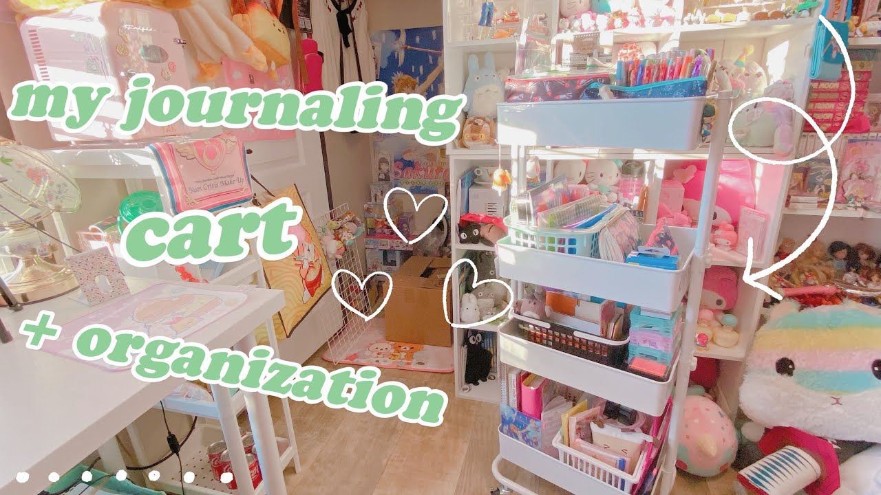 📓🖊 what’s in my journaling cart + organization #journaling #kawaii #organization #stationery