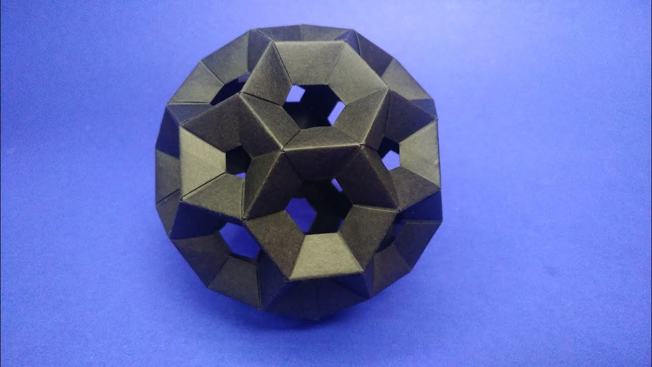 Origami Kusudama Carbon. How to make origami kusudama with paper.