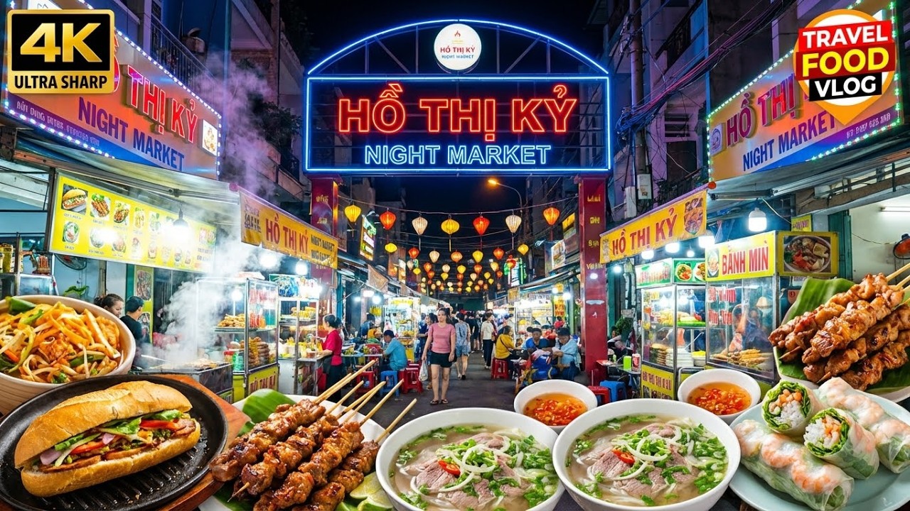 Saigon Night Street Food in a Hidden Alley 🇻🇳 | Ho Thi Ky Food #HoThiKy #HoThiKyFoodMarket