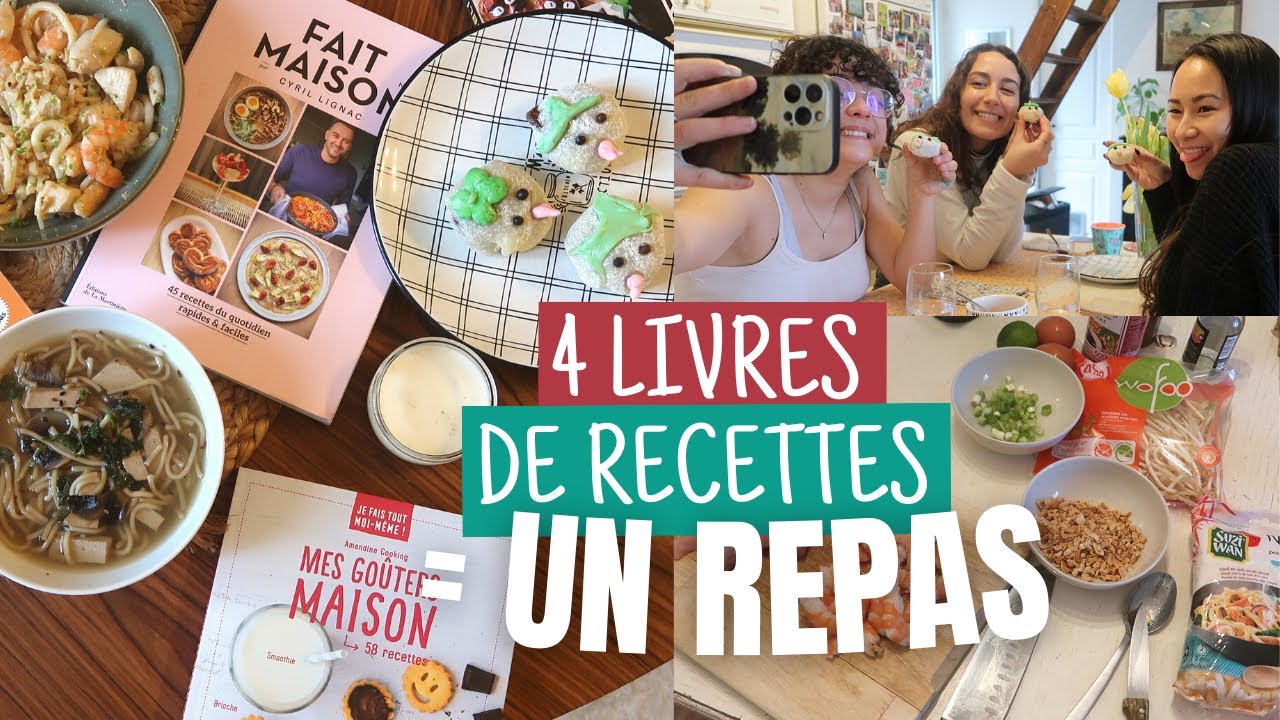 Un repas avec 4 LIVRES de recettes 🥘📚🍳
