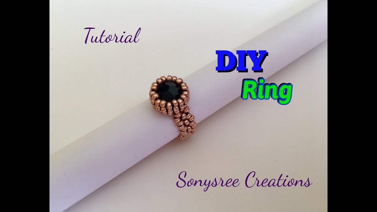 DIY Bezeled bead Ring 💍 with Only 11/0 seed beads
