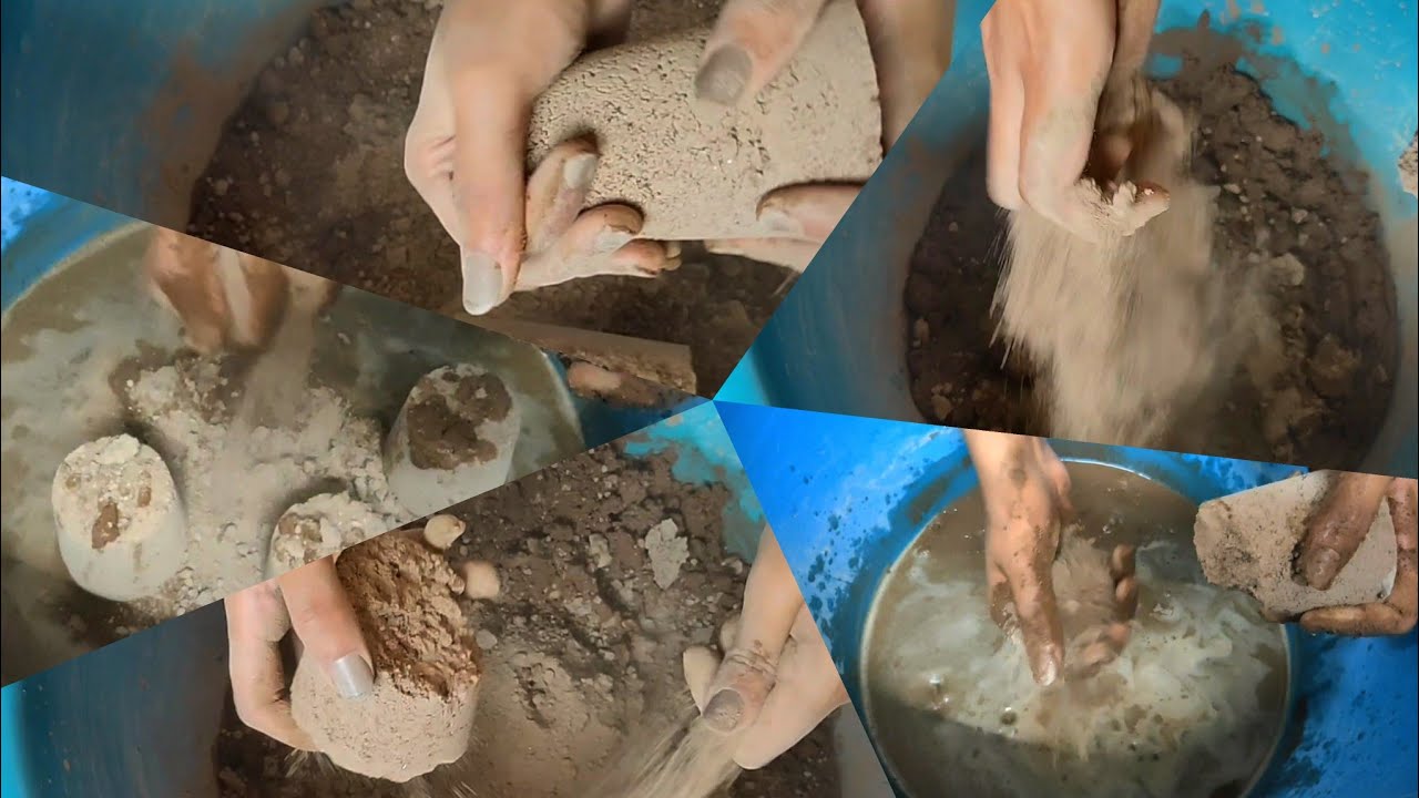 Asmr Sand Glasses Crumbling in Water, Second half is Soft Dusty Crumbles (failed video)