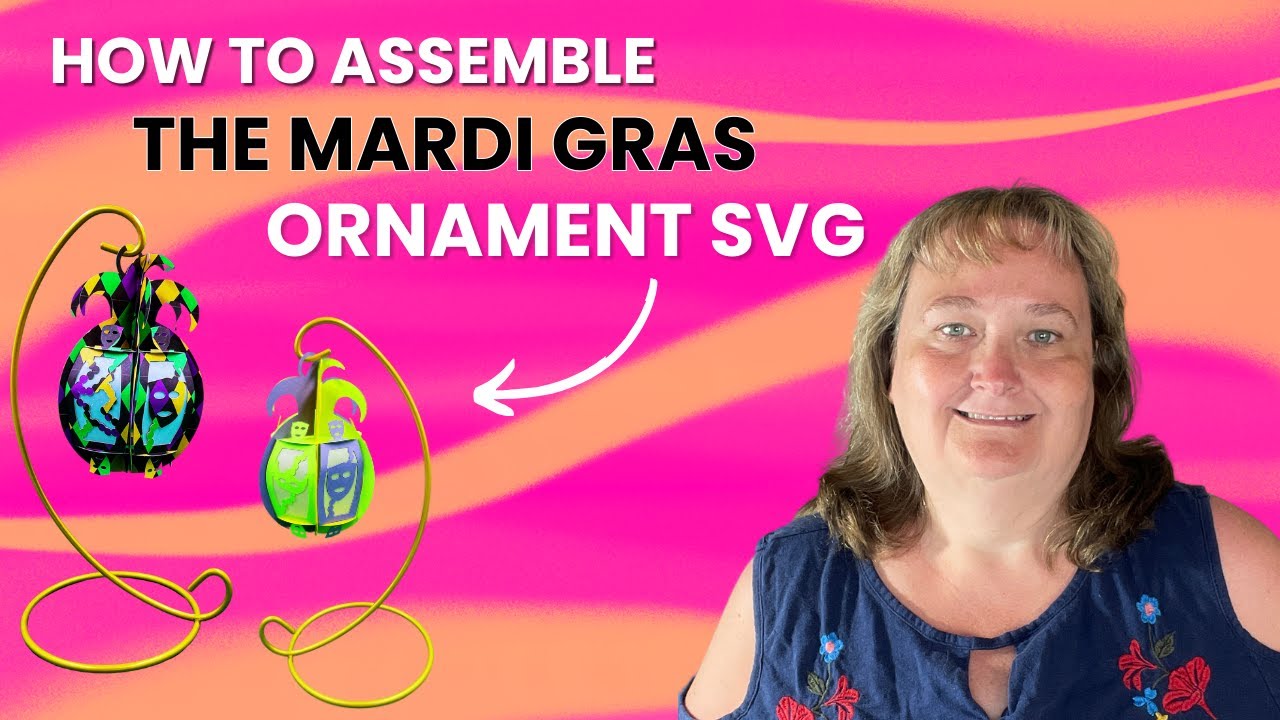 Let's Make a Mardi Gras Ornament!  #cricutcrafts #papercrafts #paperornaments