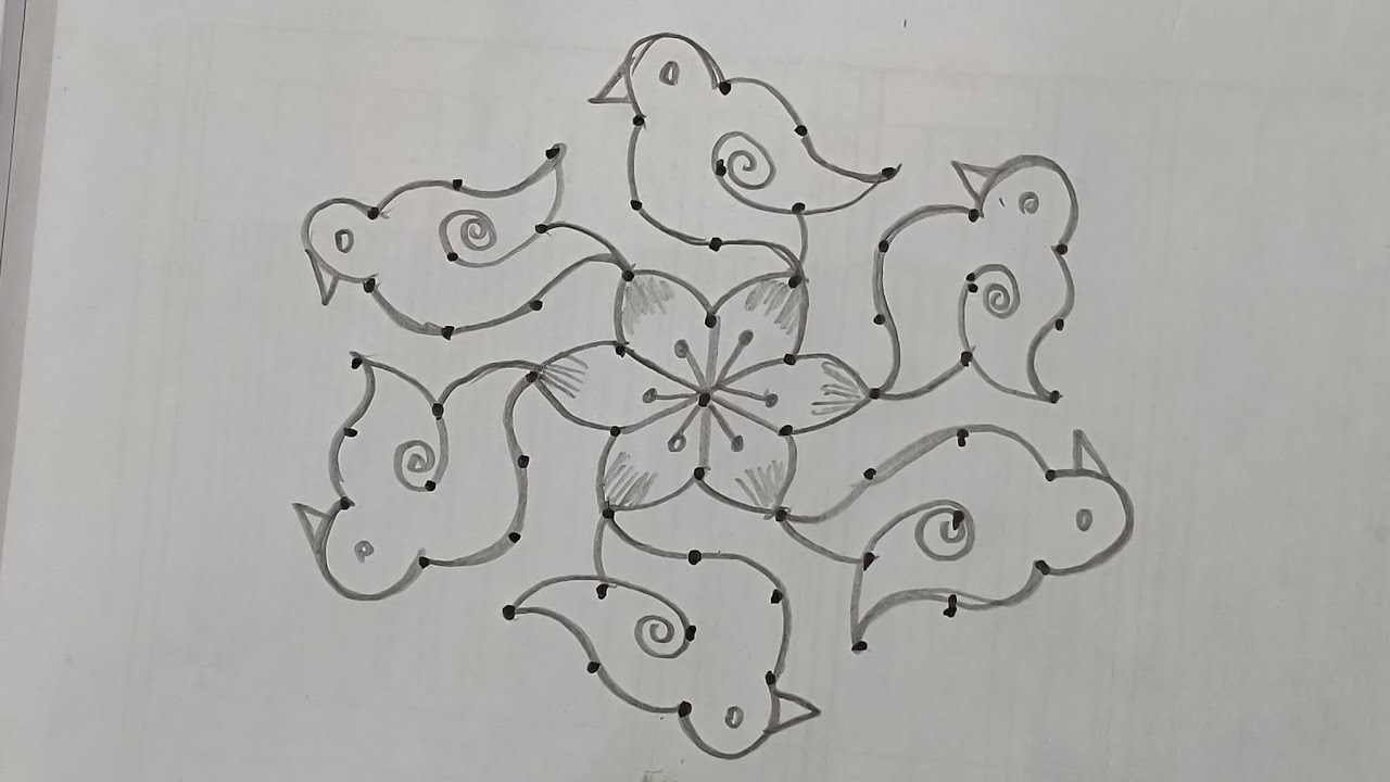 9×5 Bird Kolam||SnS Kolam 