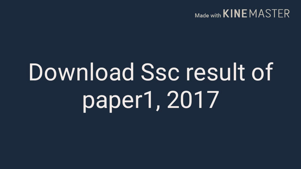 SSC JE paper 1 result 2017 , download here