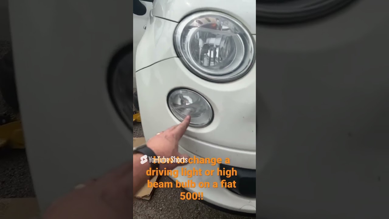 Change high beam or driving light bulb on a fiat 500 pain in the ass!! #shorts