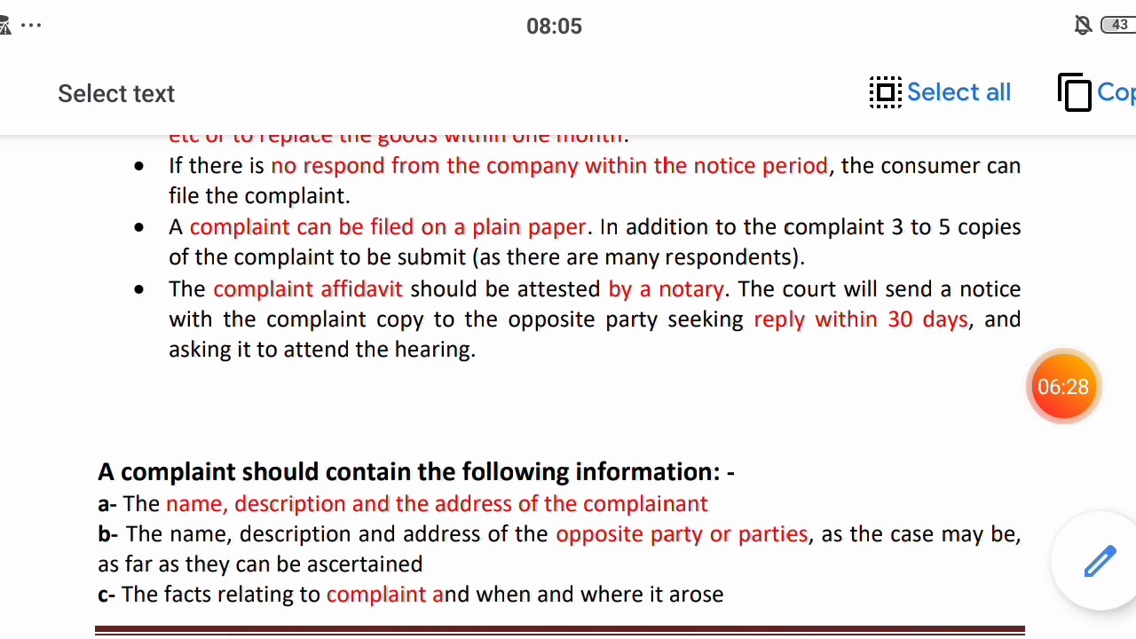 Procedure for complaints under CPA 1986