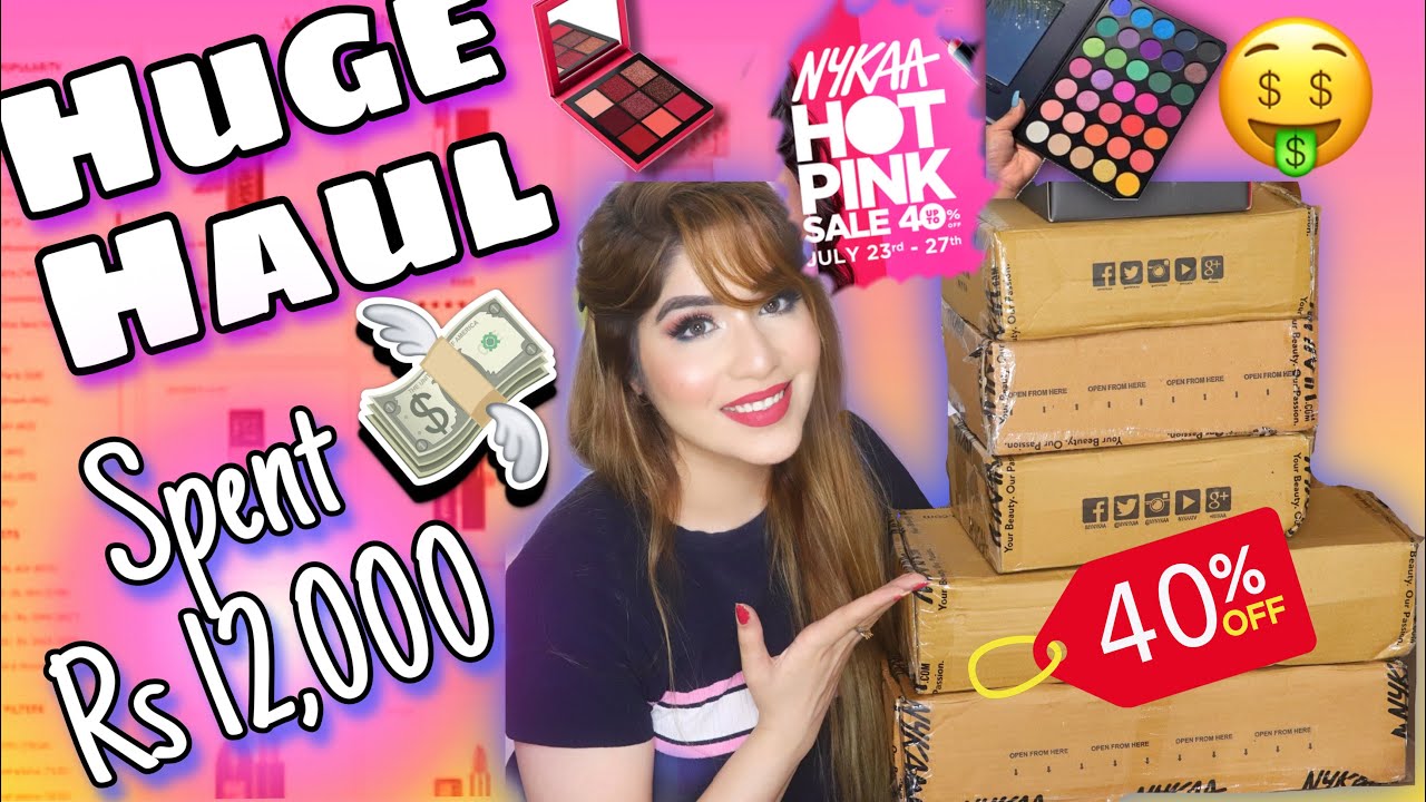 *HUGE* Nykaa Hot Pink SALE🤑 (2020) || ( 😱SPENT RS 12,000/-😱) || UPTO 40% OFF
