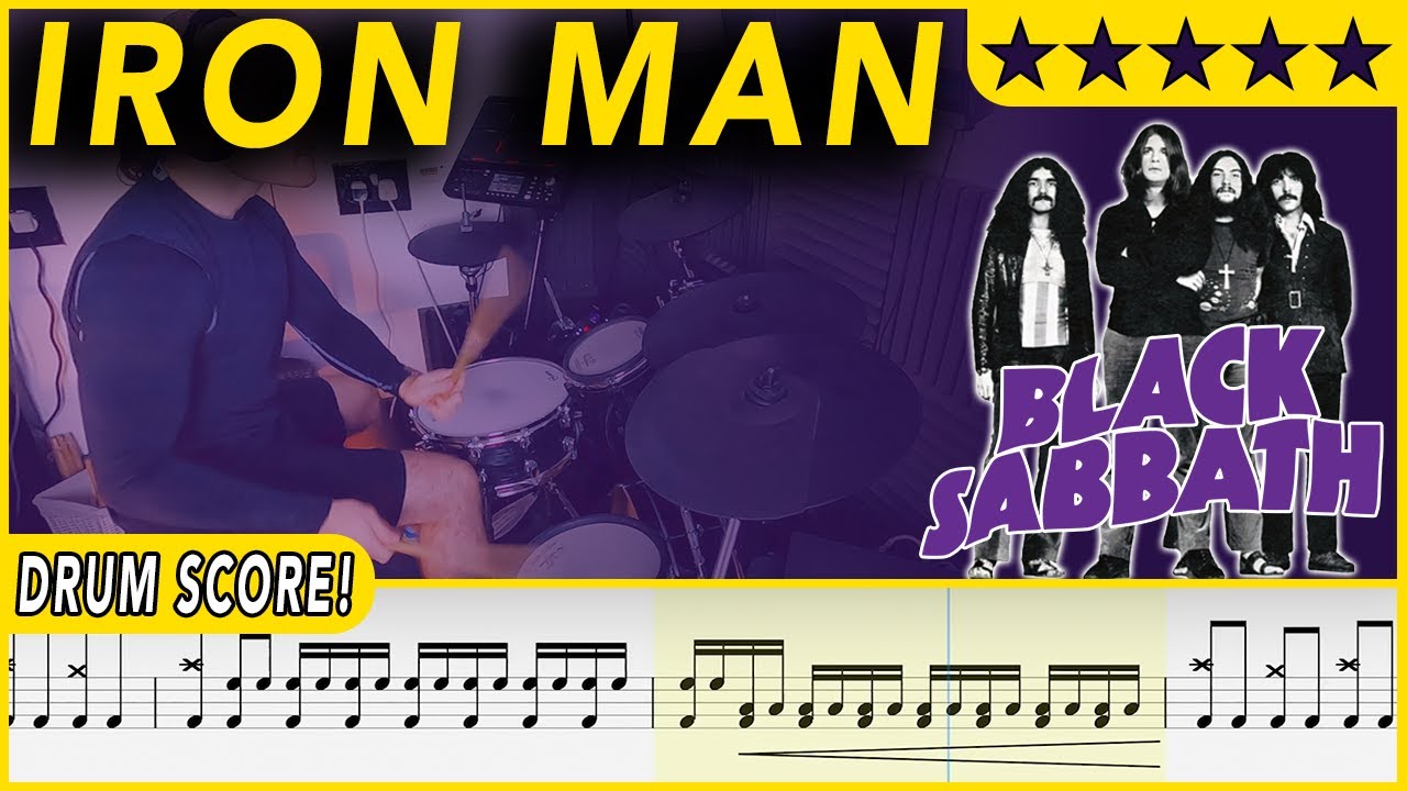 Iron Man - Black Sabbath | DRUM SCORE Sheet Music | #537 DRUMSCRIBE