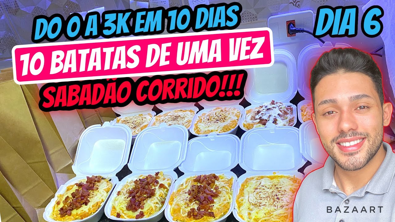 Delivery de batata recheada/ Saiu 10 de uma vez só/ Do ZERO aos 3K em 10 dia